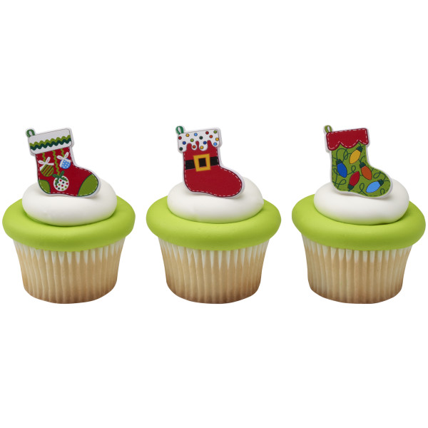 Festive Stockings Cupcake Rings