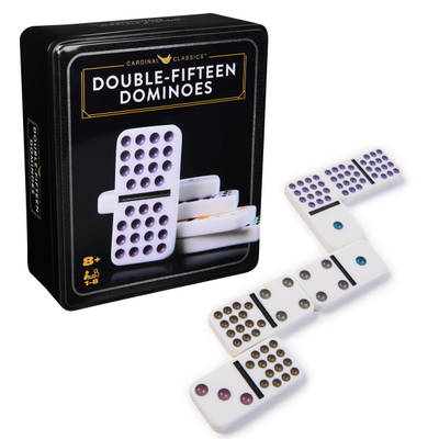 Spin Master Games, Cardinal Classics Double Fifteen Dominoes Set in Storage Tin, Dominoes for Kids, Classic Game, Dominoes for Adults & Kids Ages 8 and up