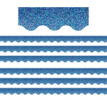 Teacher Created Resources&reg; Blue Sparkle Scalloped Border Trim, 35 Feet Per Pack, 6 Packs TCR8794-6