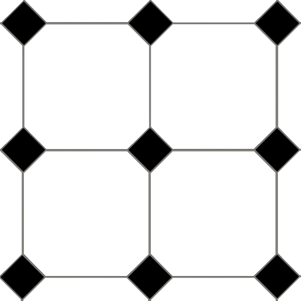 Monocolor Octagon Alaska with Taco Nero 12-1/4 in. x 12-1/4 in. Ceramic Floor and Wall Tile