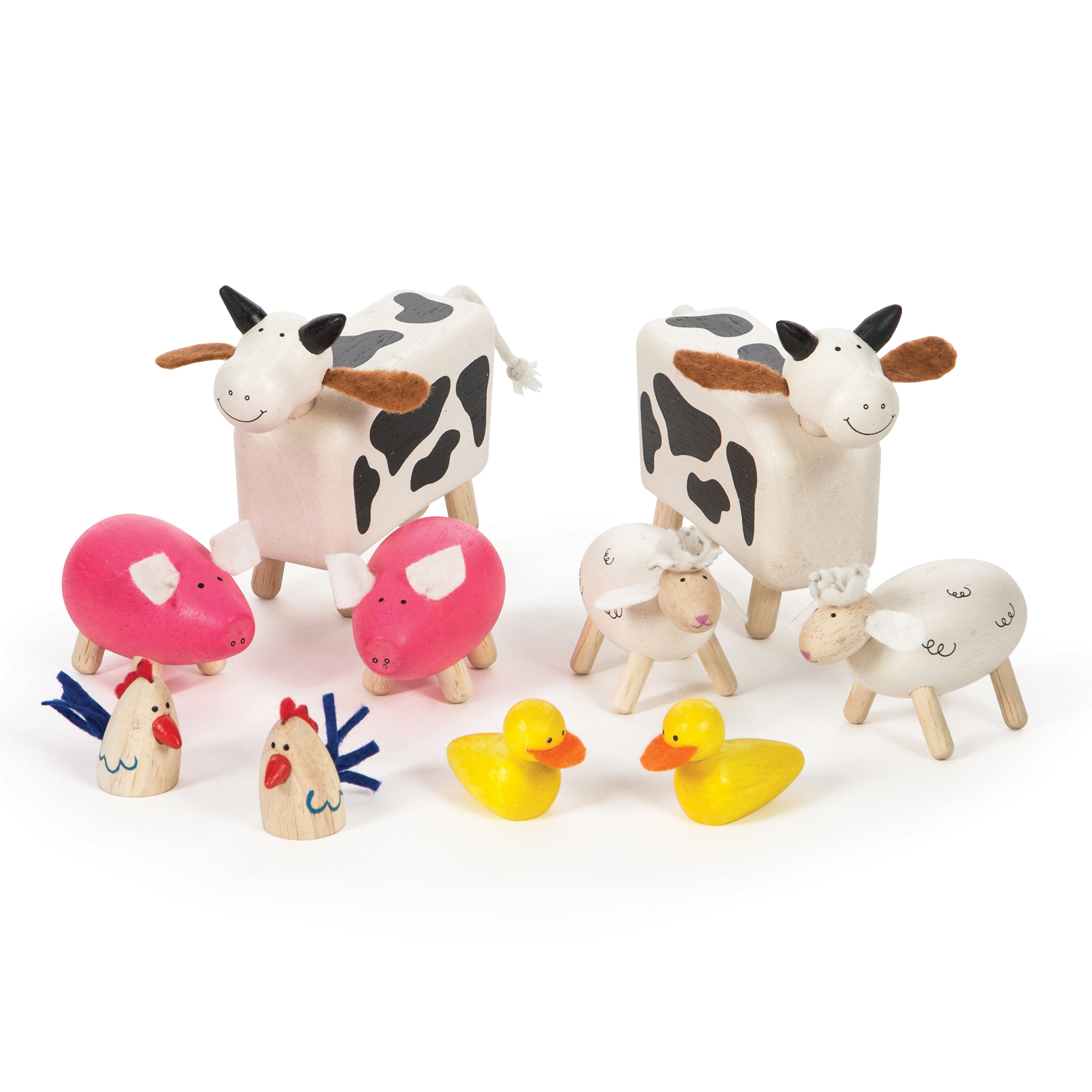 Bigjigs Toys Wooden Farm Animals, Set of 10