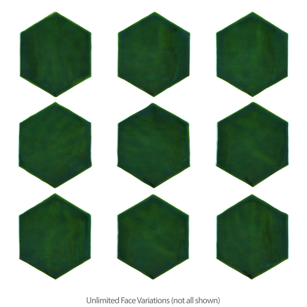 Viva Hex Antic Verde 5-7/8 in. x 6-3/4 in. Ceramic Wall Tile