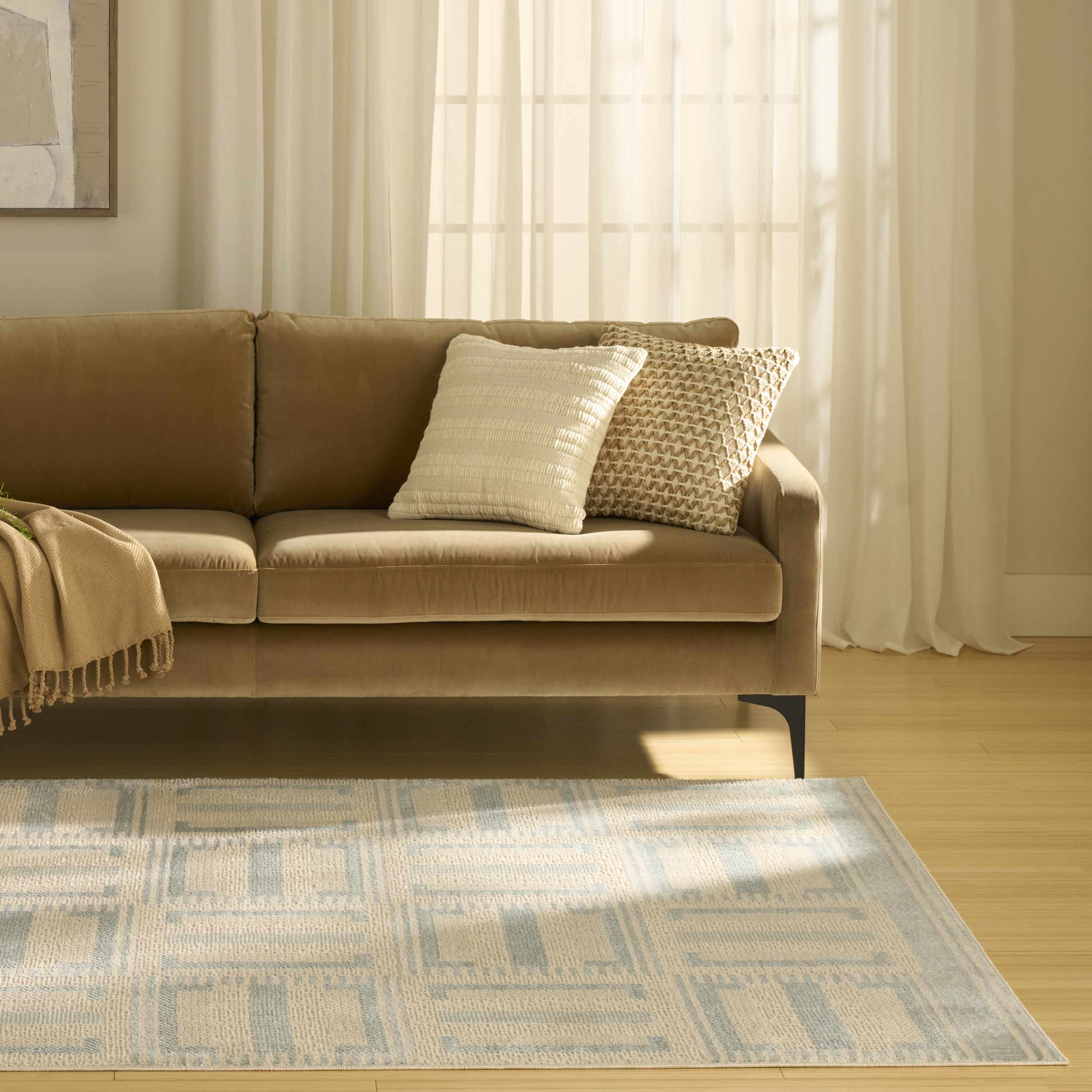 Nourison Nordic 4' x 6' Ivory Blue Modern Indoor Rug