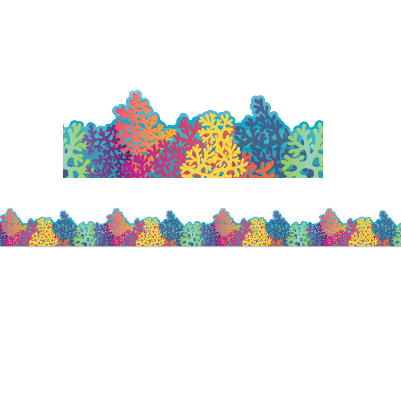 Seas the Day Colorful Coral Reef Extra Wide Die-Cut Deco Trim®, 37 Feet