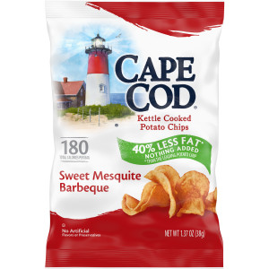 Cape Cod® Potato Chips, Less Fat Sweet Mesquite Barbeque Kettle Cooked Chips, 1.375 Oz