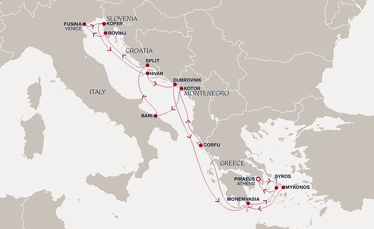Itinerary map
