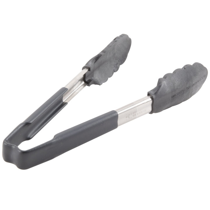 9 ½-inch high-temperature nylon-end one-piece tongs with black Kool-Touch® handle