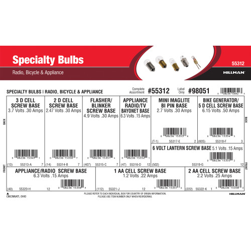 Specialty Bulbs Assortment (Radio, Bicycle, & Appliance)