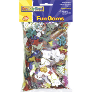 Fun Gems, Assorted Shapes, Colors & Sizes, 0.5 lb.