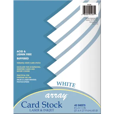 Pacon Card Stock, White, 8-1/2