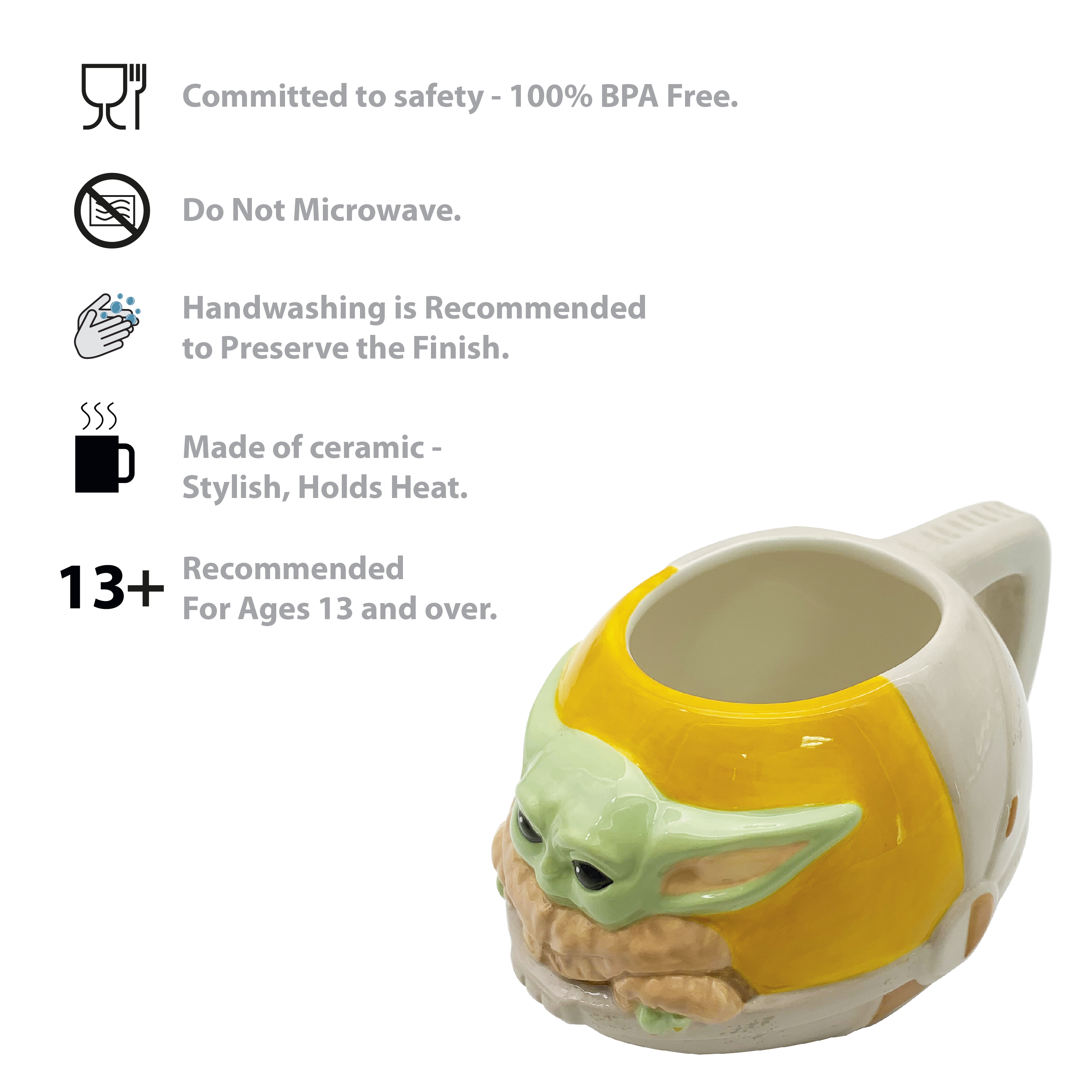 Star Wars: The Mandalorian 16 ounce Ceramic Coffee Mug, The Child (Baby Yoda) slideshow image 6