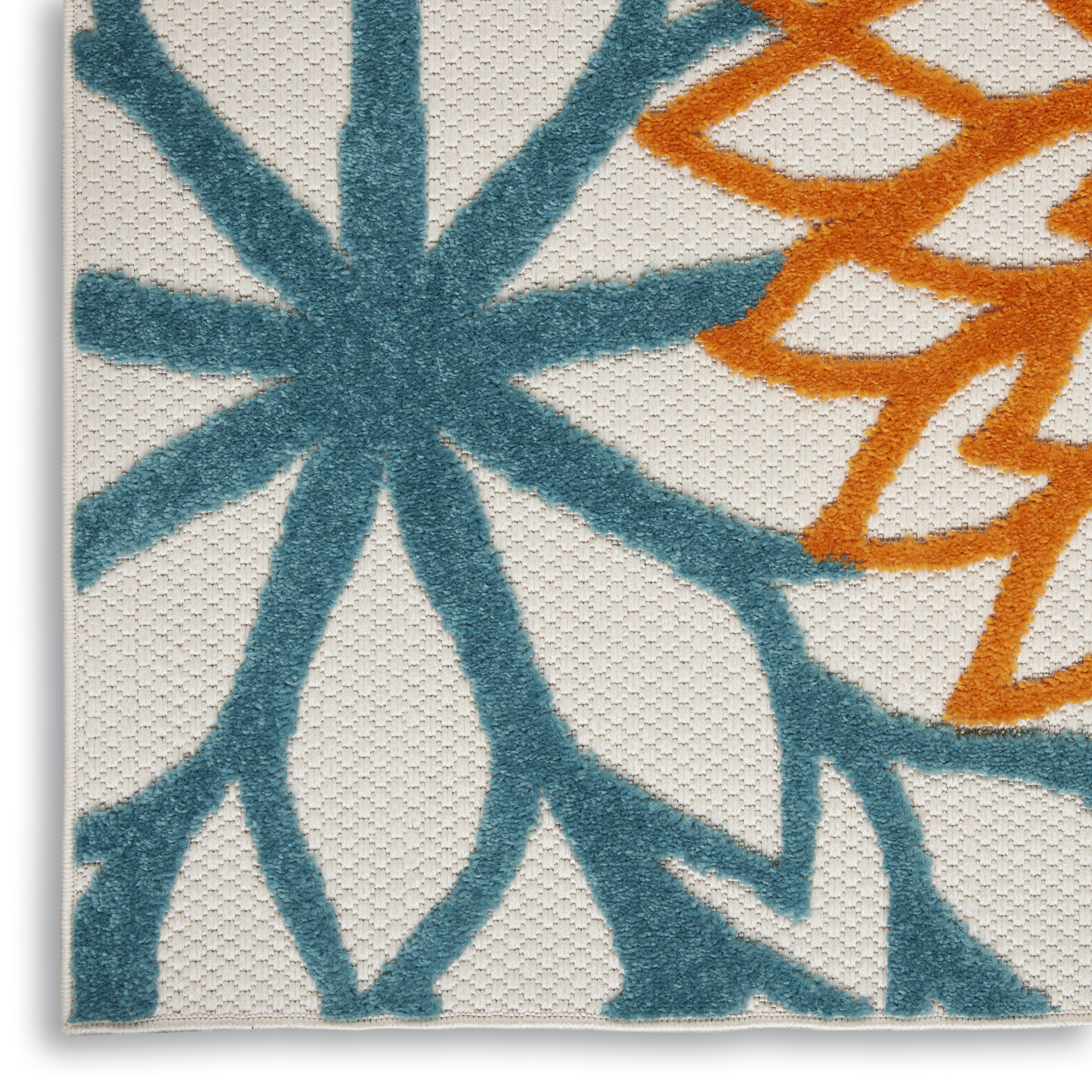 Nourison Aloha 2' x 6' Turquoise Multicolor Tropical Rug