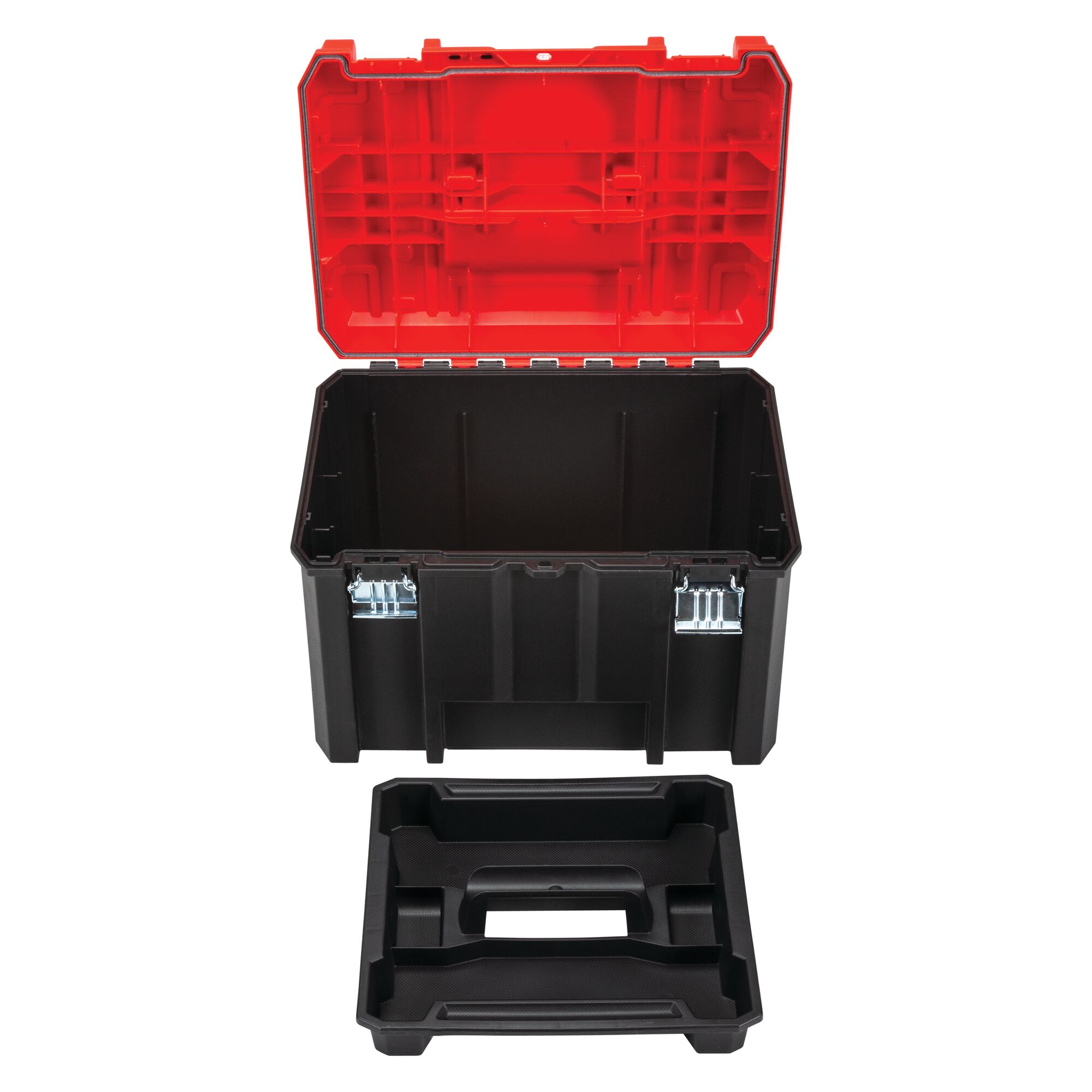 Removable tray feature of Versastack system deep toolbox.
