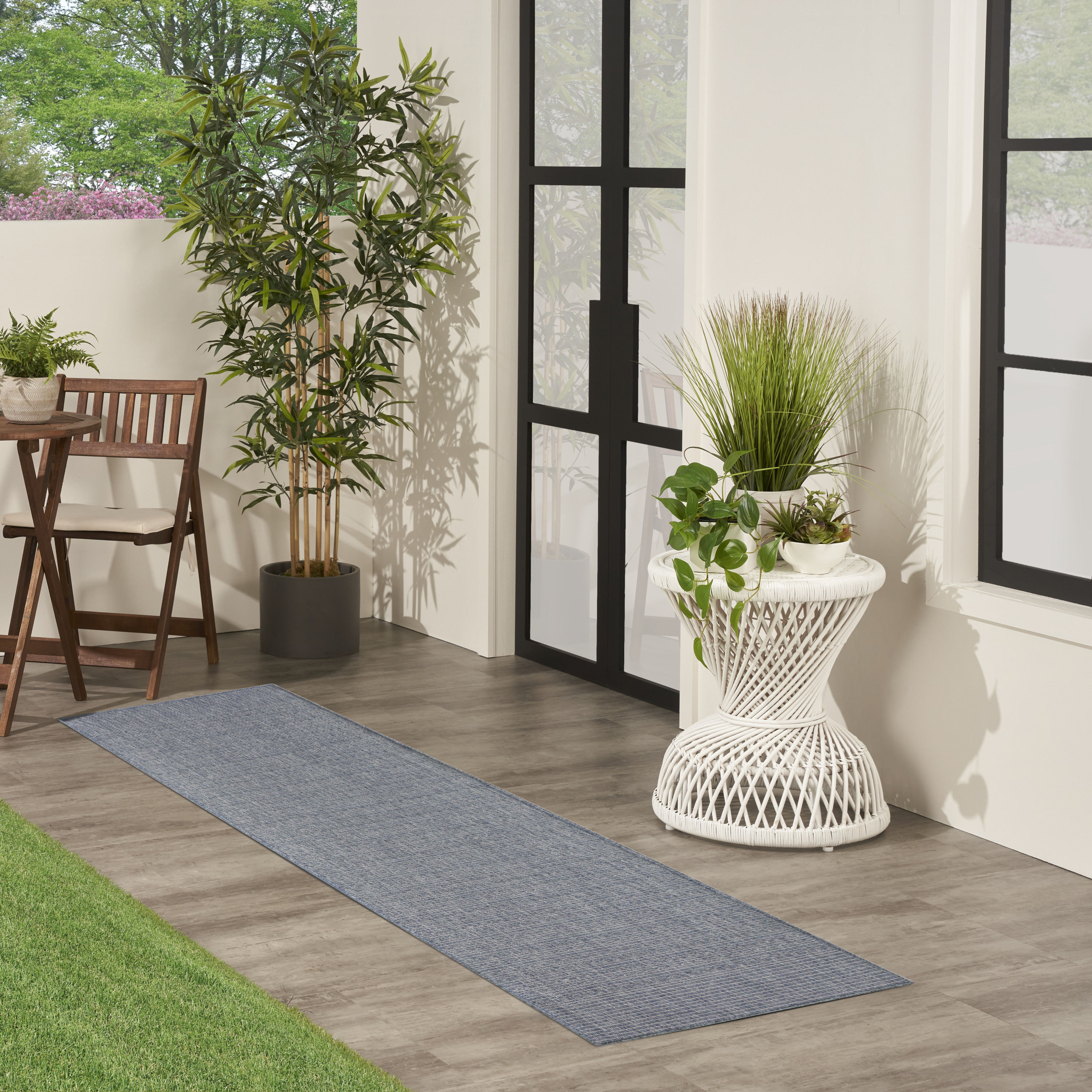 Nourison Tulum 2'2" x 8' Denim Outdoor Rug