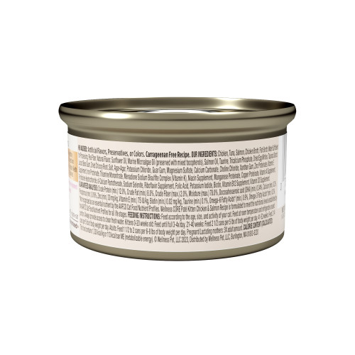 Wellness CORE Kitten Chicken & Salmon back packaging