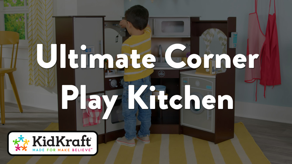 KidKraft Ultimate Corner Play Kitchen with Lights & Sounds Espresso