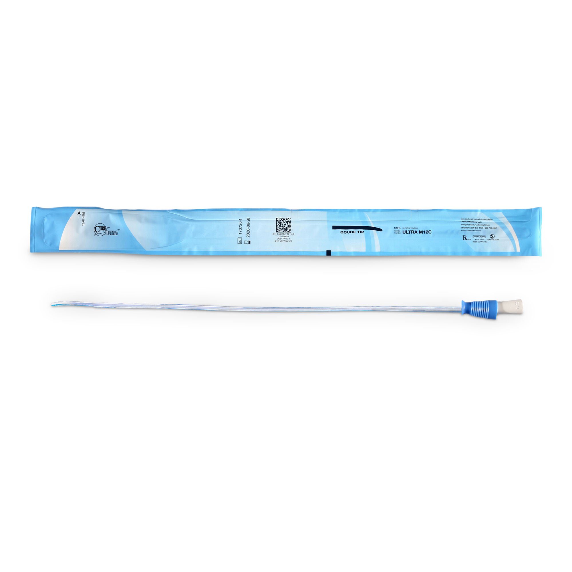Cure Ultra® Urethral Catheter, 12 Fr. Male, Coudé