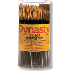 Eye of the Tiger Round and Flat Brush Canister, 96 Brushes