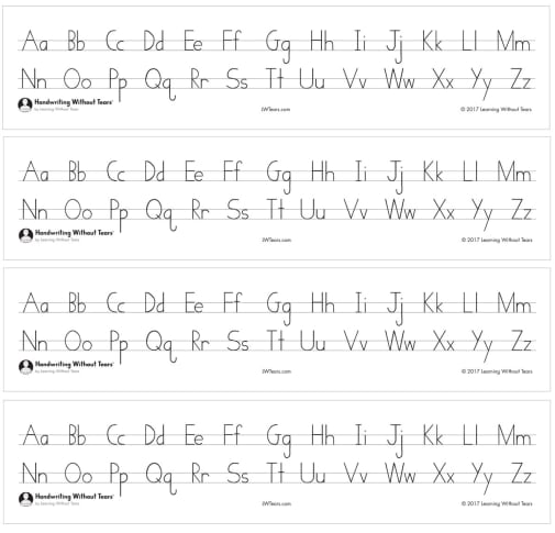 Handwriting Without Tears Print Alphabet Desk Strips (4 per pack)