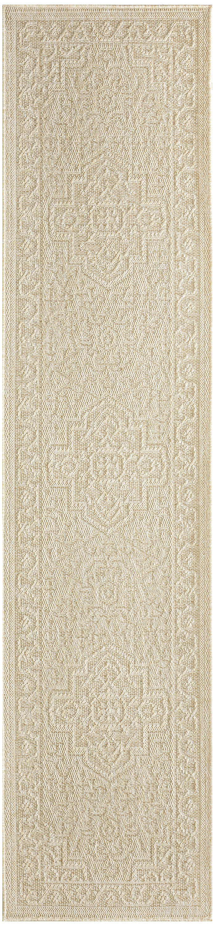 Nourison Tulum 2'2" x 10' Cream Outdoor Rug