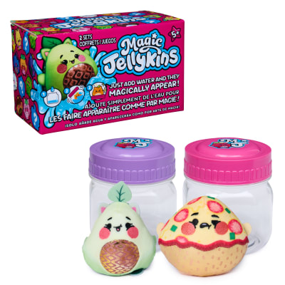 Magic Jellykins Surprise Plush Jar 2-Pack, Magical Transforming Water-Activated Toys, Mystery Box Plushies for Ages 5 and Up, Multicolor, 3”