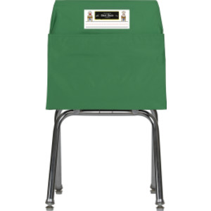 Standard Chair Pocket Classroom Storage Organizer - 14 inch, Green