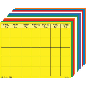 Juego de calendario horizontal, 22" x 28", colores surtidos, paquete de 12