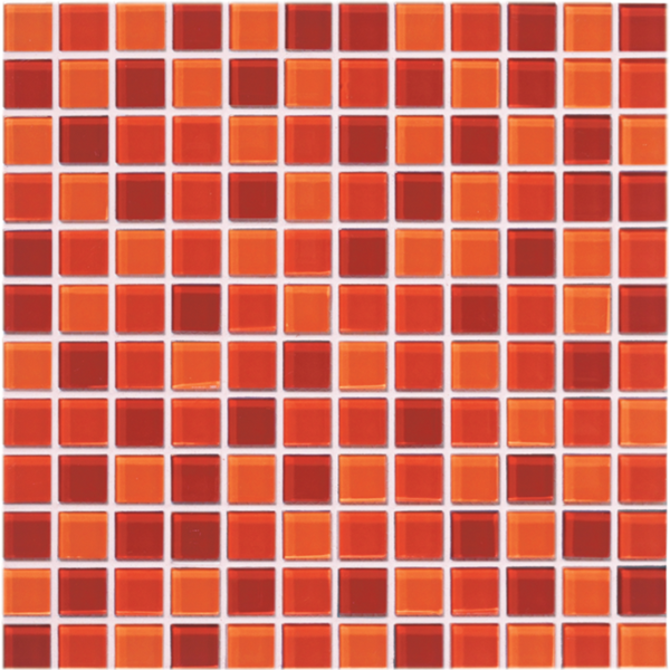 Glass Blox Orange Sizzle/Flame/Dazzle Red 1×1 Mosaic