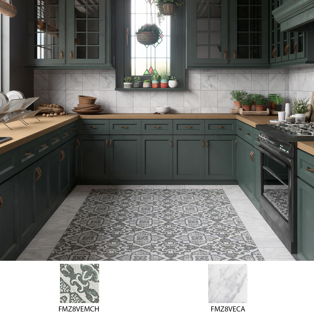 Versailles Mosaico Chateau 7-7/8 in. x 7-7/8 in. Porcelain Floor and Wall Tile