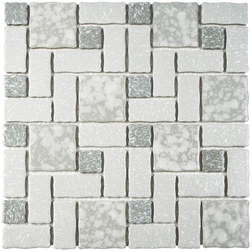Academy Grey 11-7/8 in. x 11-7/8 in. Porcelain Mosaic Tile