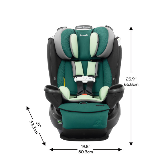 Revolve360 Extend All-in-One Rotating Car Seat with Green & Gentle Fabric Specifications
