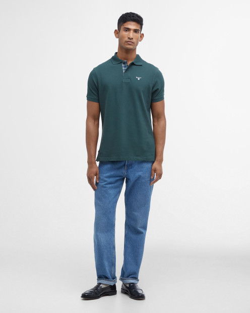 Tartan Pique Polo Shirt Green Gables