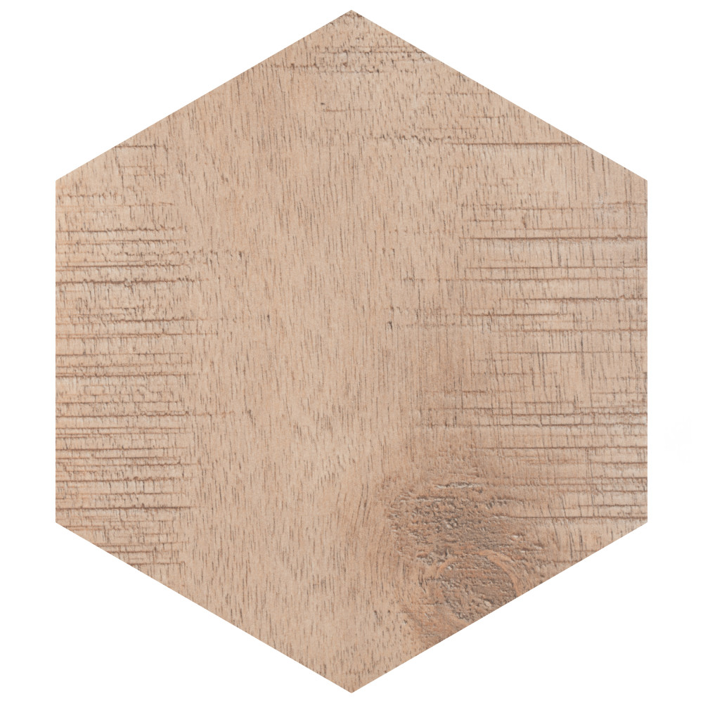 Sawnwood Hex Brown 8-5/8 in. x 9-7/8 in. Porcelain Floor and Wall Tile