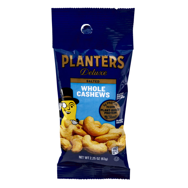 PLANTERS(r) Deluxe Cashews 72/2.25oz . C1C1 - Front Center In Package (Hi Res)