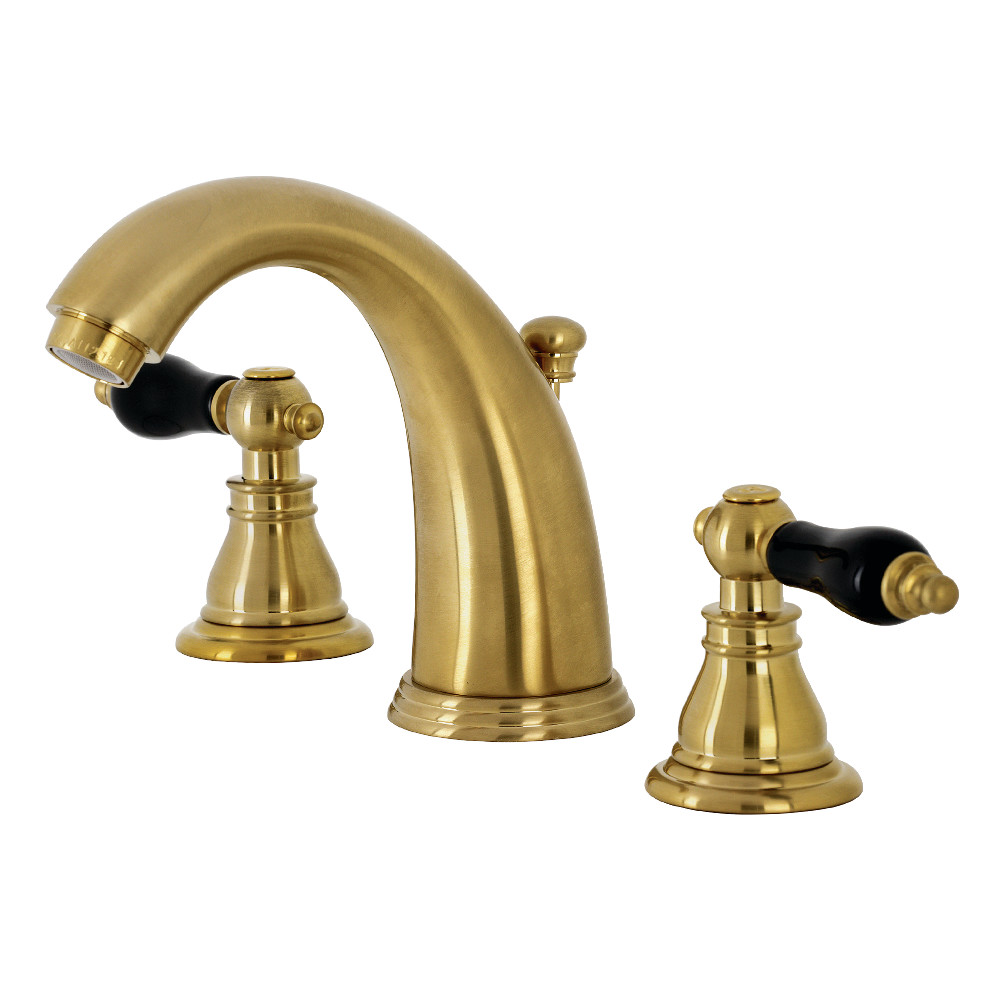 Widespread Bathroom Faucet with Pop-Up Drain, Brushed Brass with 9 Finish Options