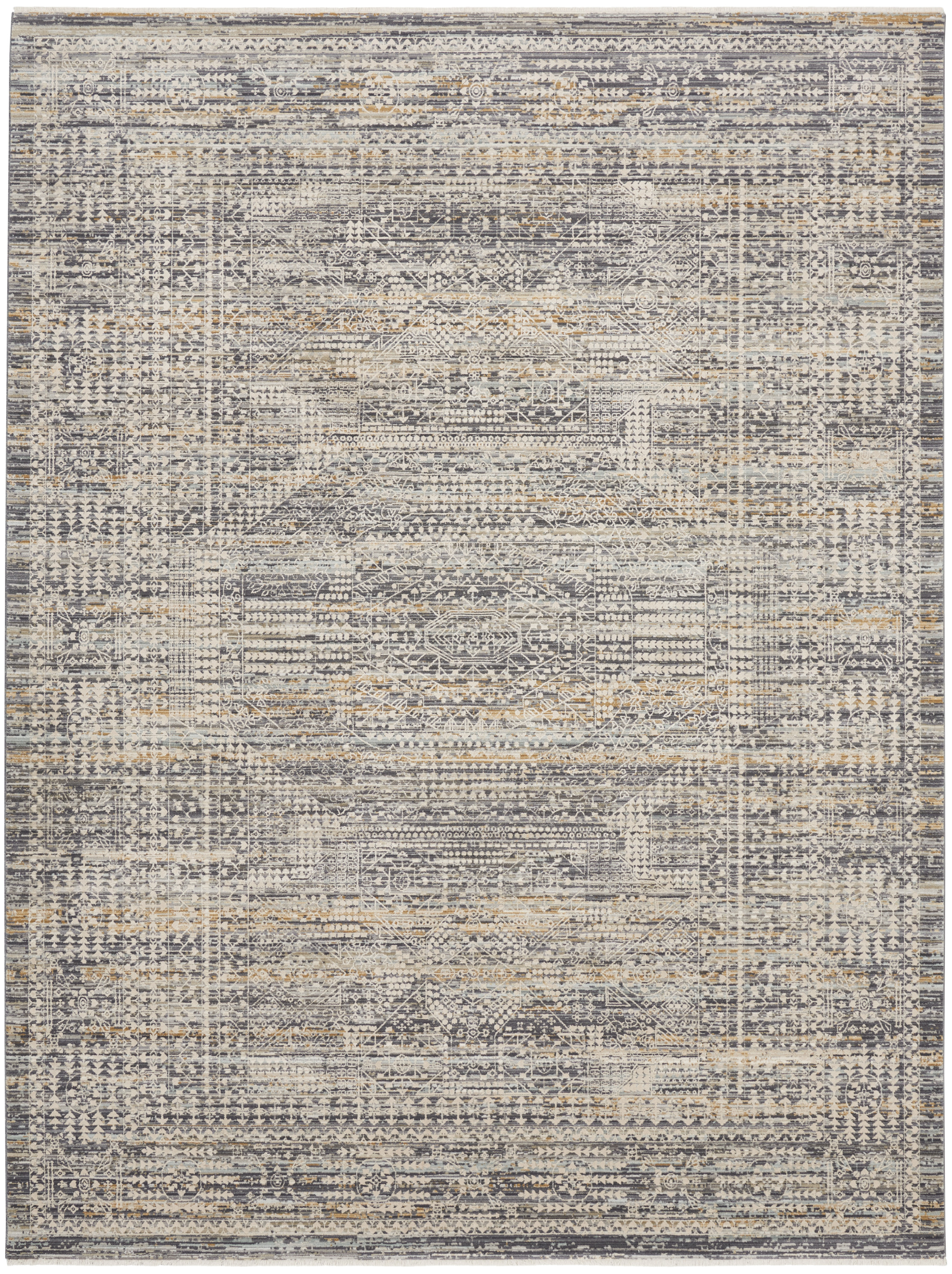 Nourison Lynx 12' x 15'9" Ivory Slate Vintage Indoor Rug