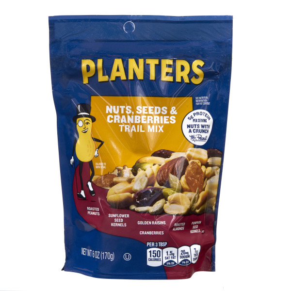 PLANTERS(r) Trail Mix Nuts, Seeds, And Cranberry 12/6oz . C1CB - Front Center Inner Pack (Hi Res)