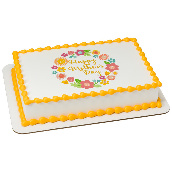 Delicate Florals Wreath PhotoCake® Edible Image® Frame