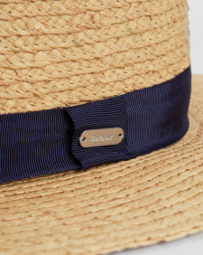 Lily Straw Boater Hat Natural/Navy