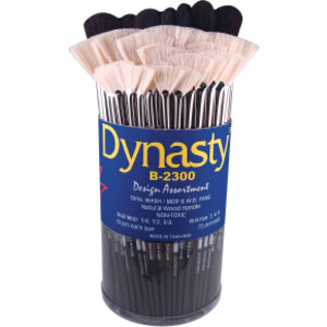 Black Goat and White Bristle Brush Canister, 72 Brushes