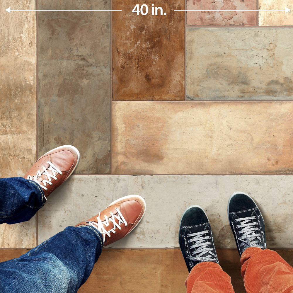 Terre Rosso 9-7/8 in. x 39-1/2 in. Porcelain Floor and Wall Tile