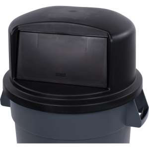 Carlisle, Bronco, Dome, Round, Polyethylene, Black, Receptacle Lid