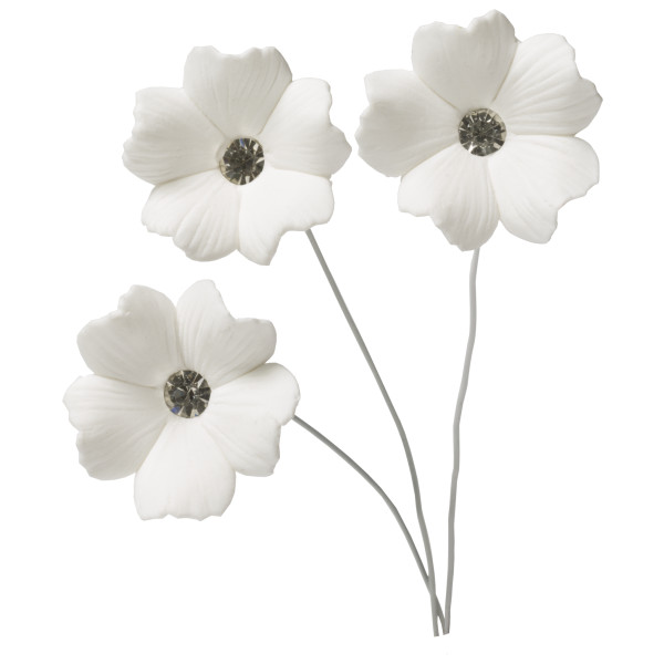 5 Petal Diamante Gum Paste Flowers