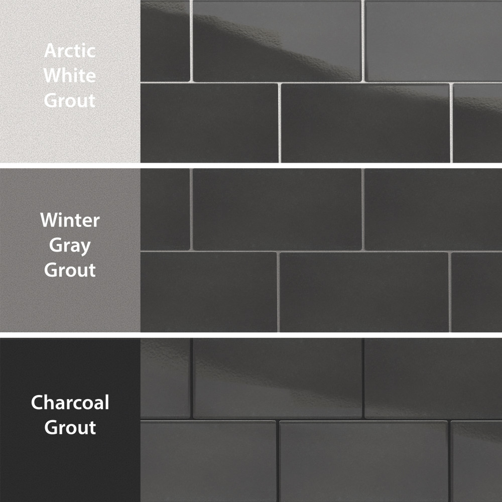 Piscina Glossy Black with BioTech 9-5/8 in. x 19-1/2 in. Porcelain Floor and Wall Tile
