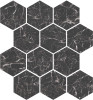 Tremaine Black 9×11 Hexagon Mosaic Matte