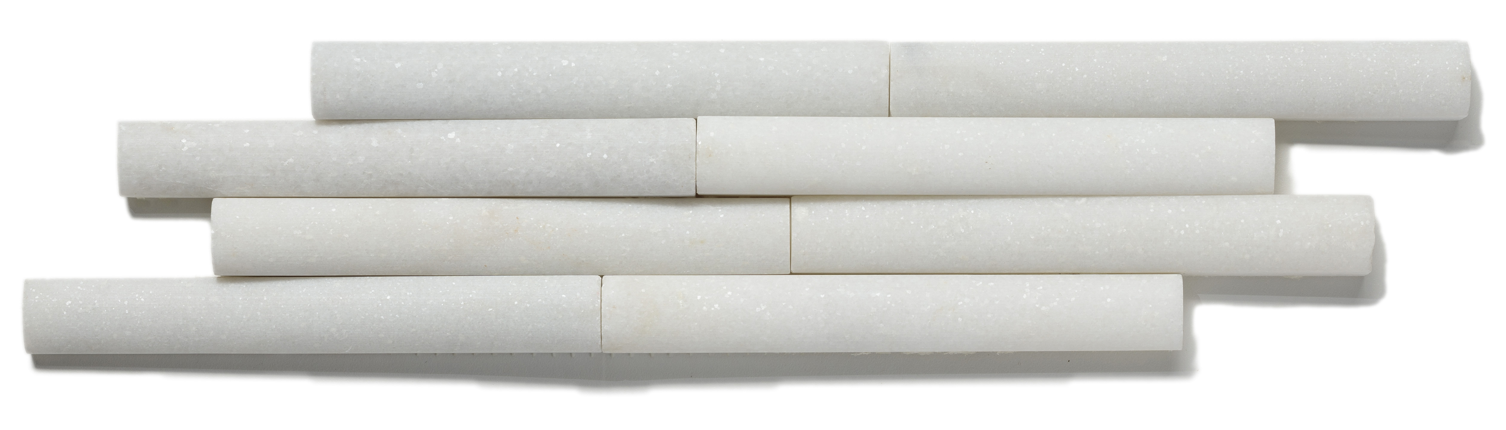 Cladding Series Crystal White 3x12 Crescent Mini Mosaic Honed