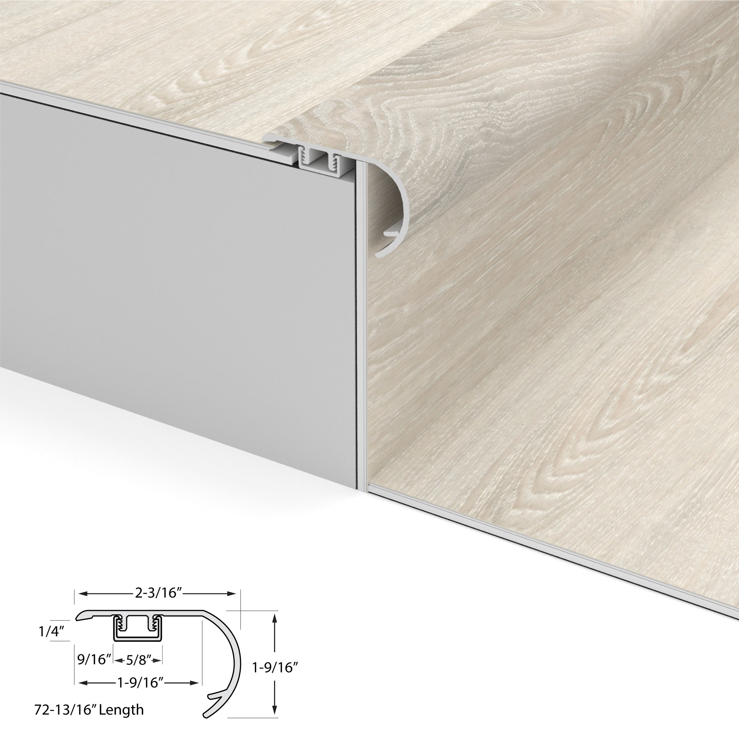 Castaway Oak Cali Vinyl Stair Nosing Overlap view 4