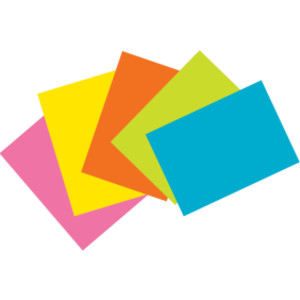 Index Cards, 5 Super Bright Assorted Colors, Unruled, 4" x 6", 100 Cards