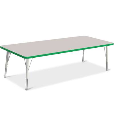 Berries® Rectangle Activity Table - 30" X 72", E-height - Gray/Green/Gray