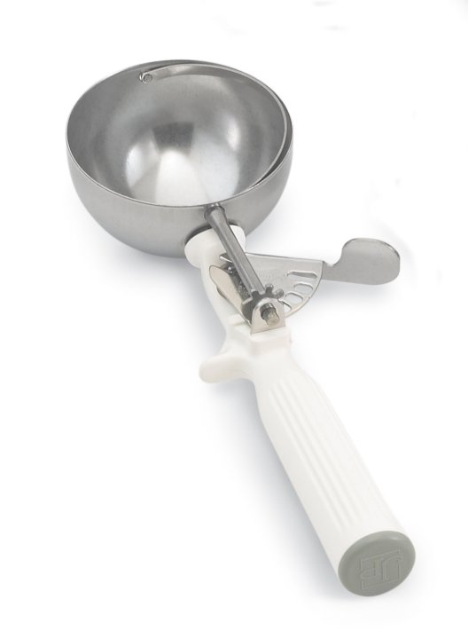5 ⅓-ounce one-piece thumb disher with white handle